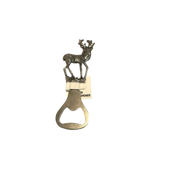 Silver Tone Metal Buck Deer Hunting Hunter Beer Bottle Opener - Picture 5 of 8